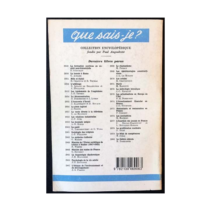 1. N°1652 Que sais je ? L'étymologie anglaise de Jean-Jacques Blanchot aux éditions Presses universitaires de France