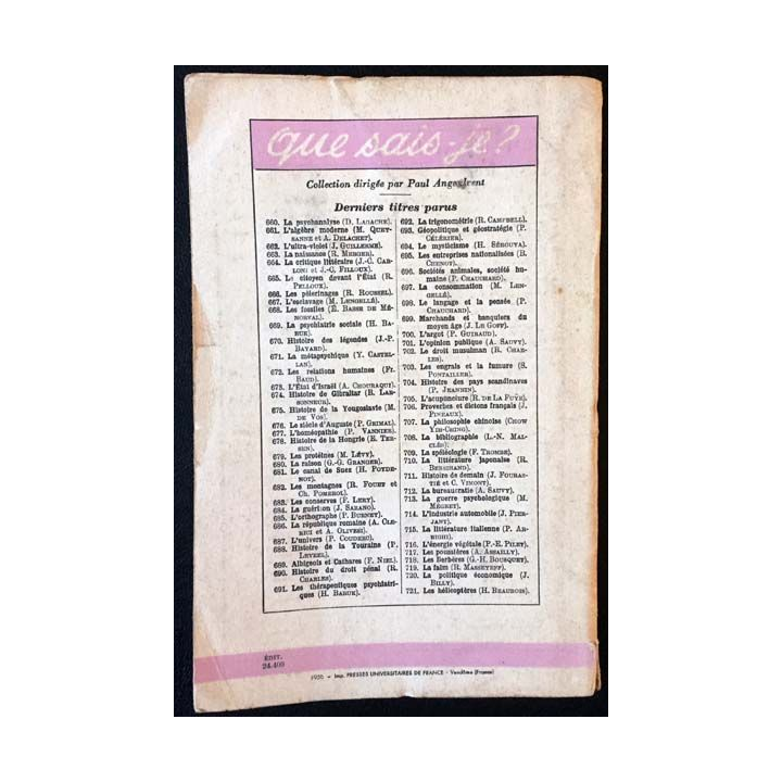 1. N°718 Que sais je ? Les berbères de G.-H. Bousquet aux éditions Presses universitaires de France