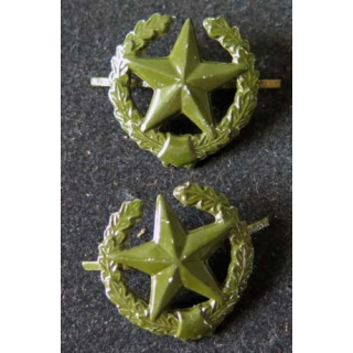RUSSIE : insigne métallique de col des troupes de l'armée terrestre diamètre 2 cm vendus par paire