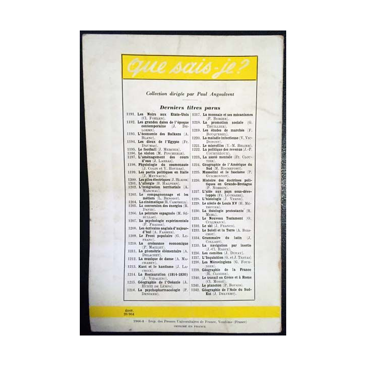 1. N°572 Que sais je ? Les méthodes en pédagogie de Guy Palmade aux éditions Presses universitaires de France