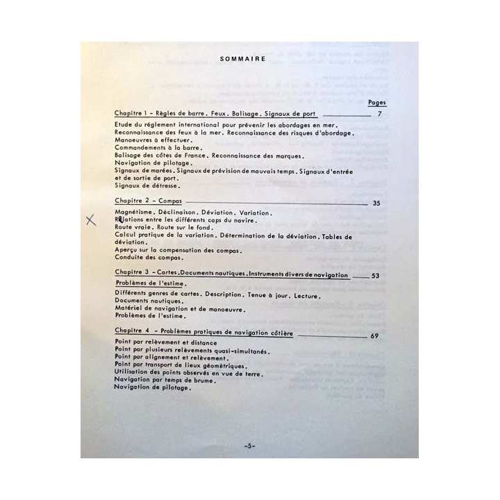 1. La navigation côtière Tome 1 du professeur en chef de 1ère classe de l'enseignement Maritime Biraben