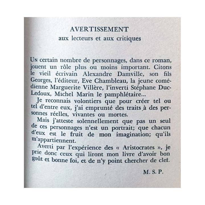 1. Les écrivains de Michel De Saint Pierre aux éditions Calmann-Lévy