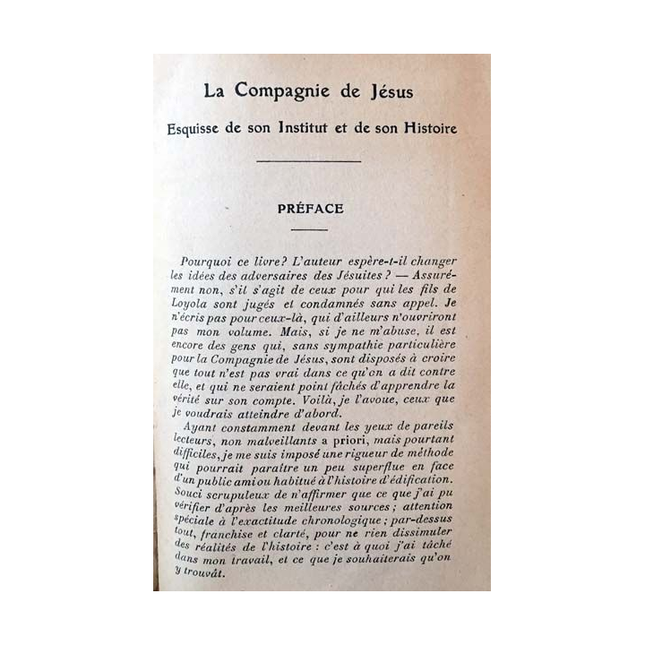 1. La compagnie de Jésus du père Joseph Brucker aux éditions Gabriel Beauchesne 1919