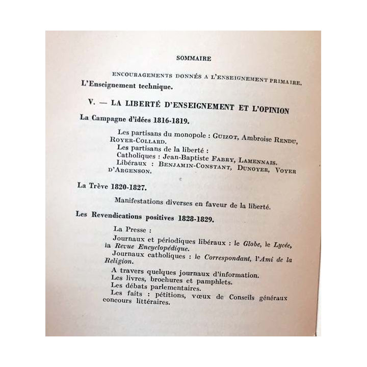1. Histoire de la liberté d'enseignement en France Tome 5 La restauration * de Louis-Grimaud