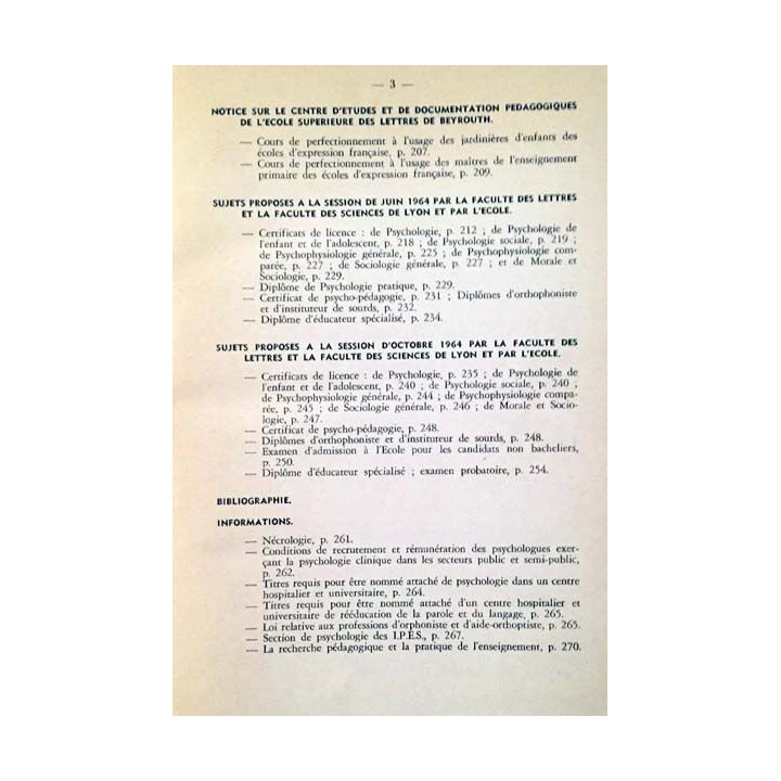 1. Bulletin de l'école pratique de psychologie et de pédagogie aux Université de Lyon