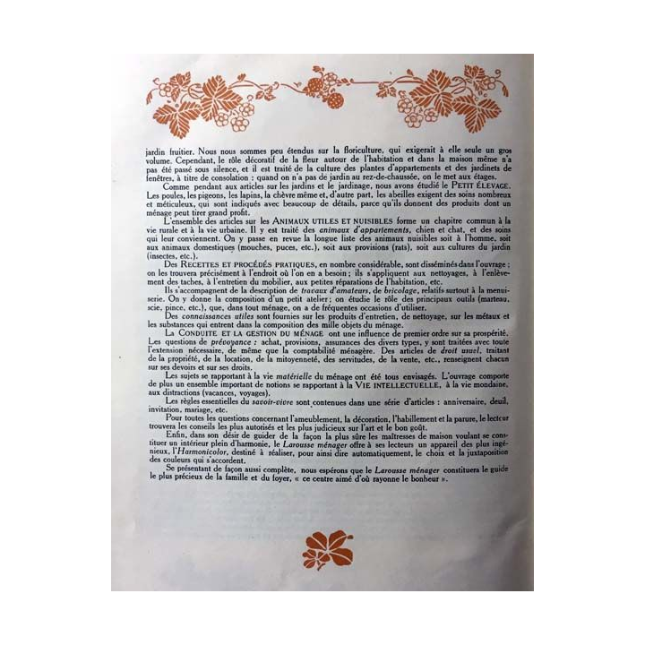 1. Larousse ménager illustré de E.Chancrin et F.Faideau aux éditions Librairie Larousse