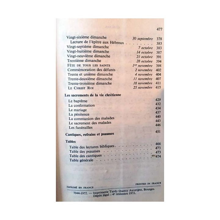1. Nouveau missel des dimanches 1973 aux éditions liturgique collective