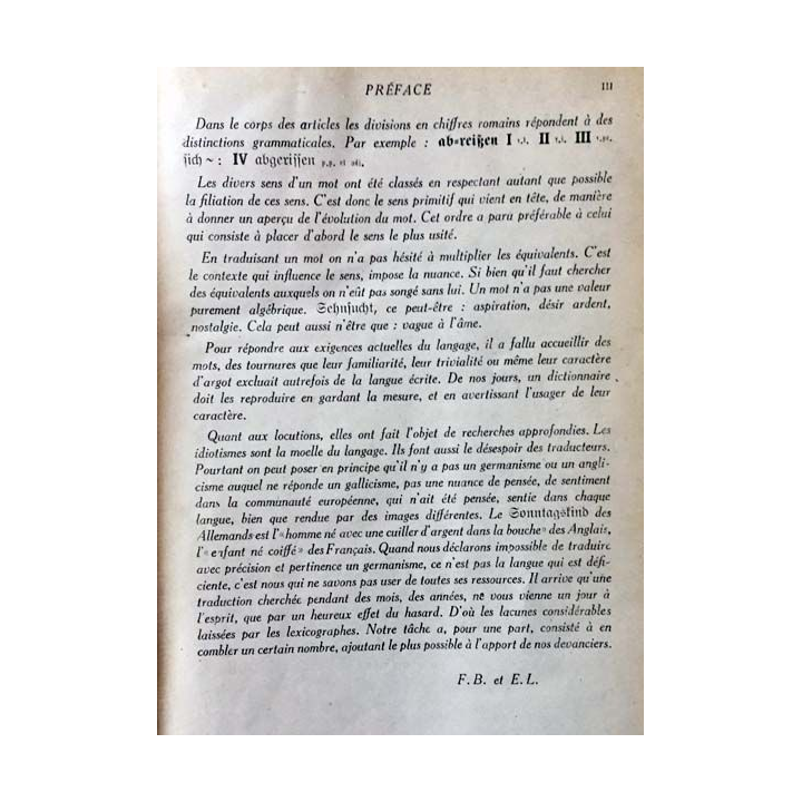 1. Dictionnaire Allemand-Français de F.Bertaux et E.Lepointe aux éditions Librairie Hachette 1941