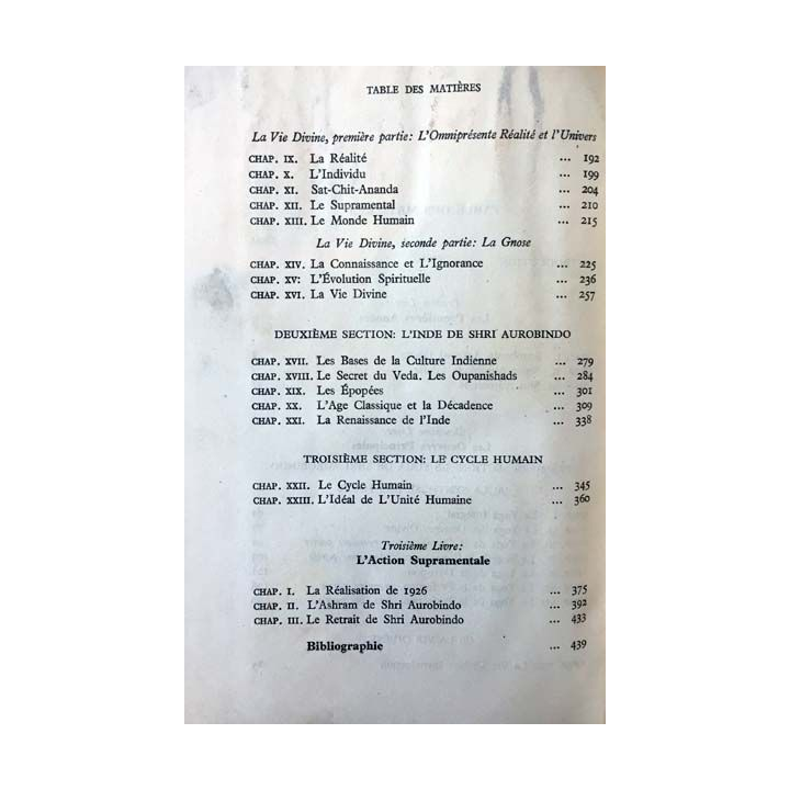 1. Shri Aurobindo de G.E. Monod-Herzen aux éditions Les cahiers du sud 1954