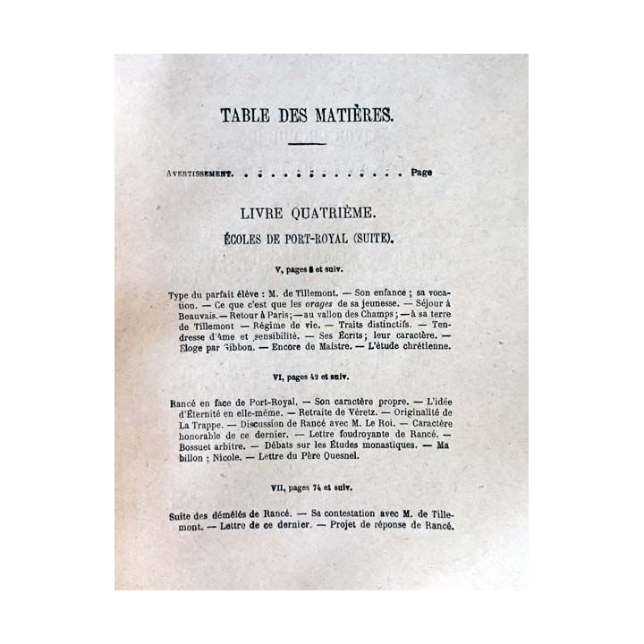 1. Port-Royal Tome quatrième de C.-A. Sainte-Beuve aux éditions Librairie Hachette 1859