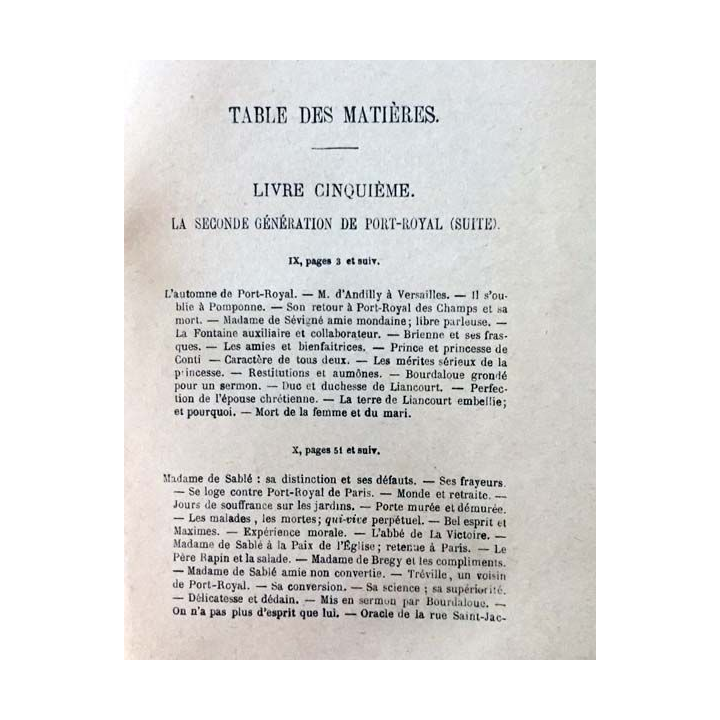 1. Port-Royal Tome cinquième de C.-A. Sainte-Beuve aux éditions Librairie Hachette 1859
