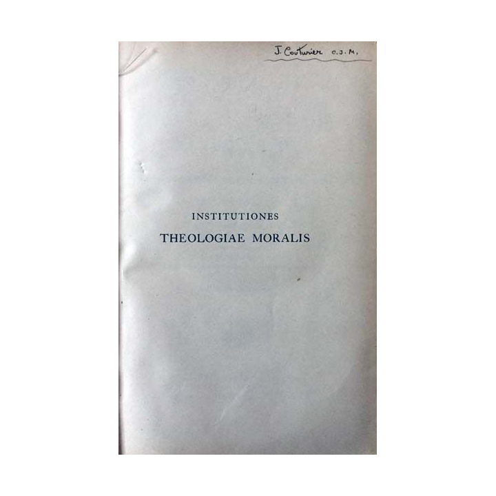 1. Institutiones théologiae moralis Volume 2 aux éditions Universelle 1939