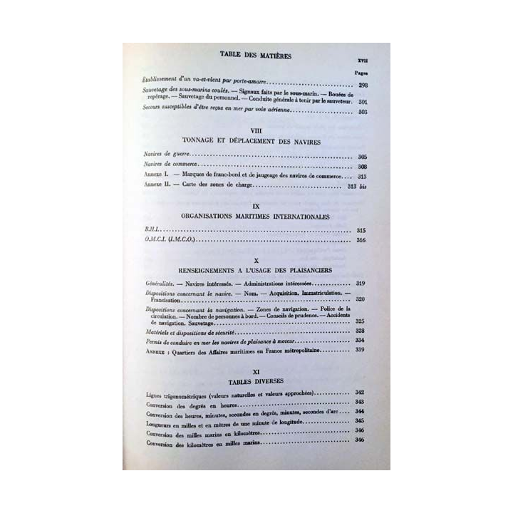 1. Renseignement relatifs aux documents nautiques et à la navigation du service hydrographique de la marine