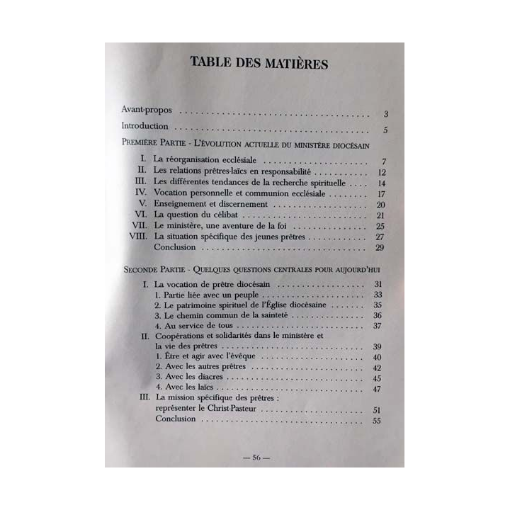 1. Les prêtres diocésains leurs ministères et son avenir en France n°4-5 Mars 1999