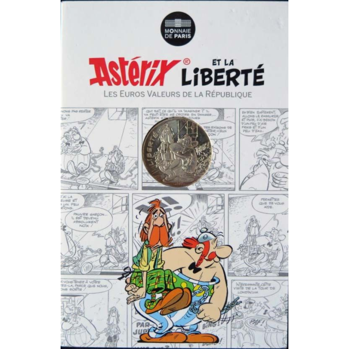 EUROS : pièce de 10 euros en argent LIBERTE Astérix et la Liberté dans son livret