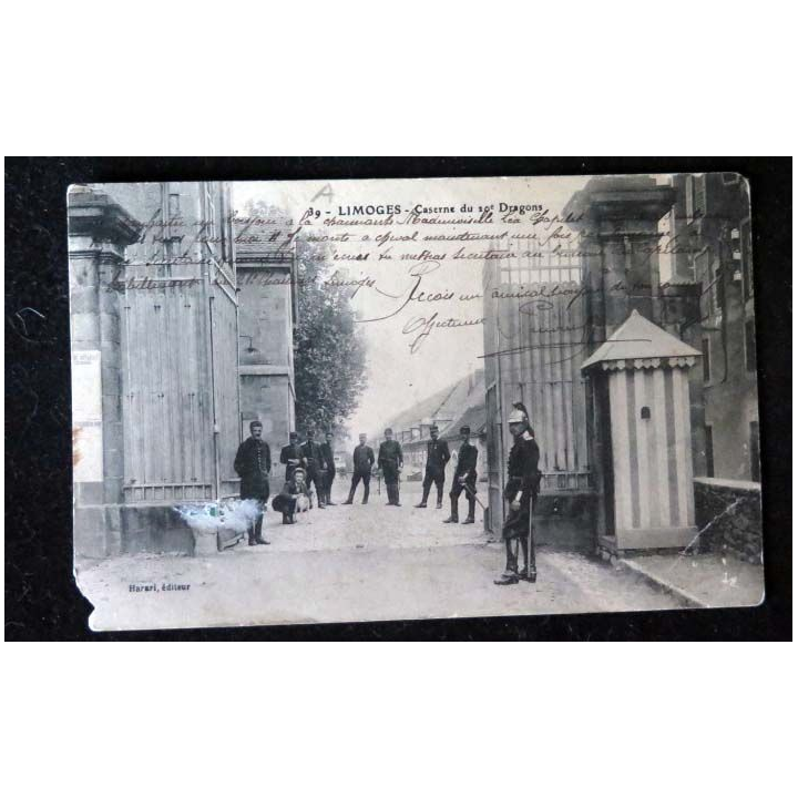 CARTE POSTALE GUERRE 1914-1918  :  (39) Limoges Caserne du 10° 
