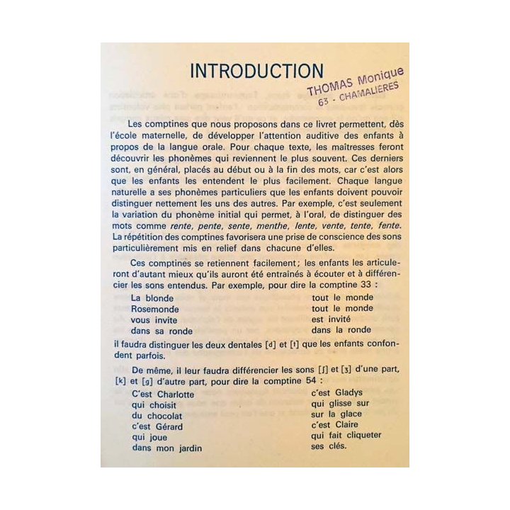 1. Apprendre à écouter - comptines aux éditions O.C.D.L