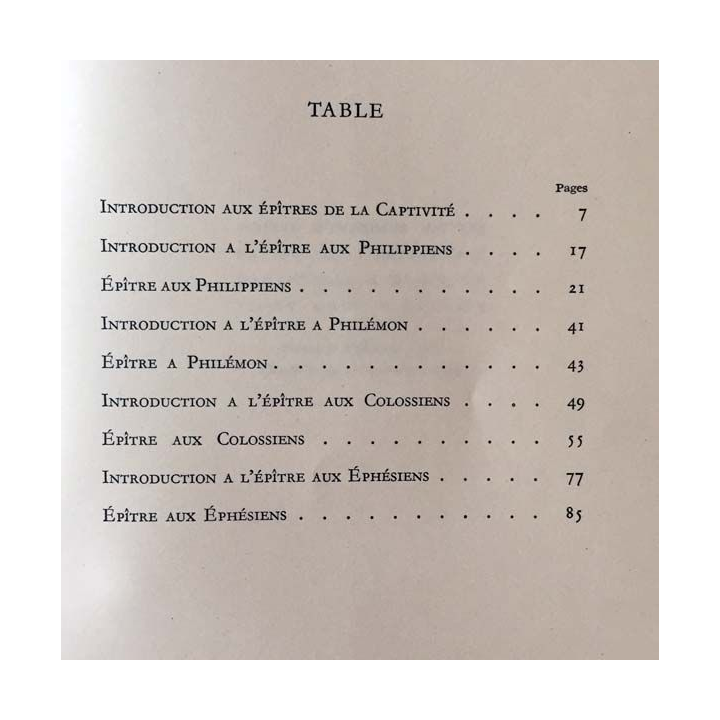 1. Les épitres de Saint Paul aux philippiens à philémon aux colombiens aux éphésiens aux éditions du Cerf