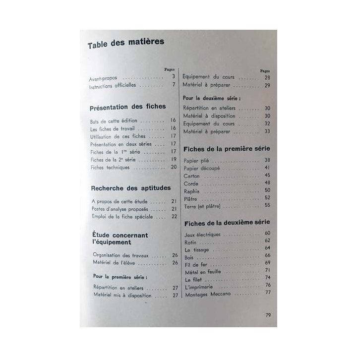 1. Travaux manuels - Livret pédagogique de Pierre Grandsire aux éditions de l'École