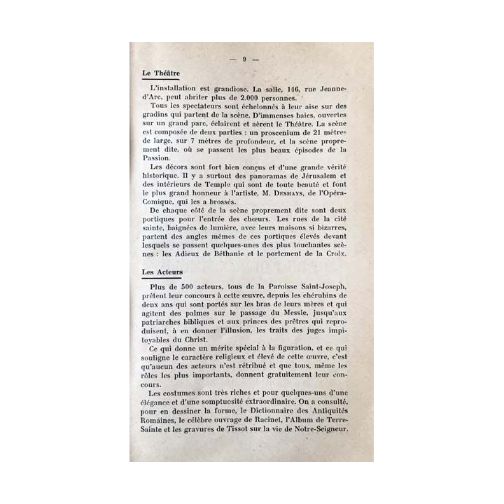 1. Théâtre de la passion Nancy livret officiel 1931 aux éditions Bailly & Wettstein