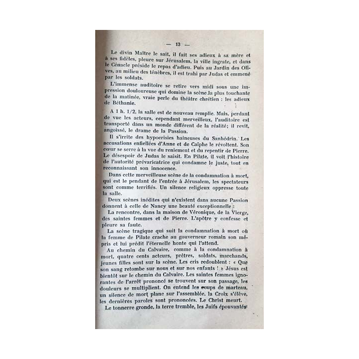 1. Théâtre de la passion Nancy livret officiel 1931 aux éditions Bailly & Wettstein