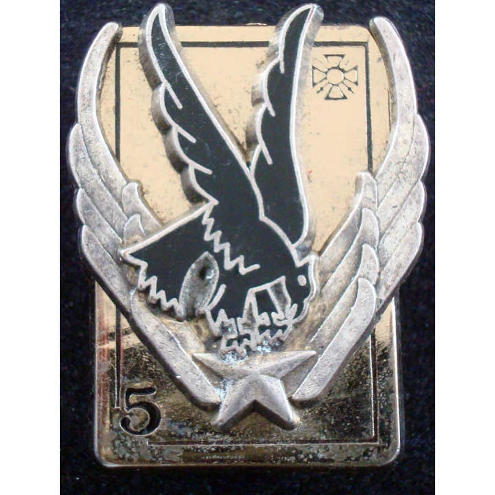 5° RHC : insigne métallique du 5° régiment d'hélicoptères de combat type 2 de fabrication Drago G. 2863