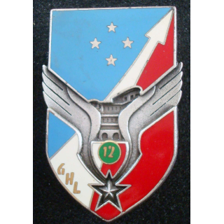 12° GHL : insigne du 12° groupe d'hélicoptères légers de fabrication Drago  G. 2610