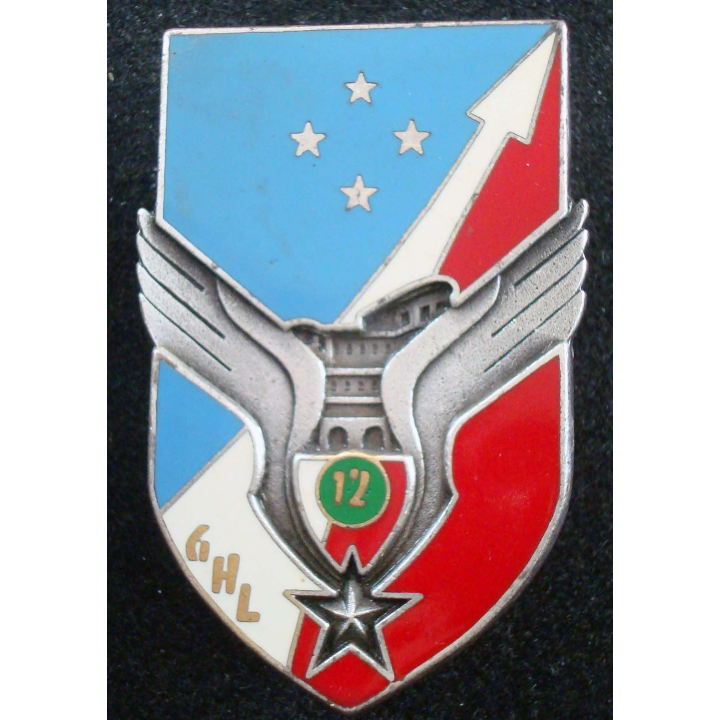 12° GHL : insigne du 12° groupe d'hélicoptères légers de fabrication Drago  G. 2610