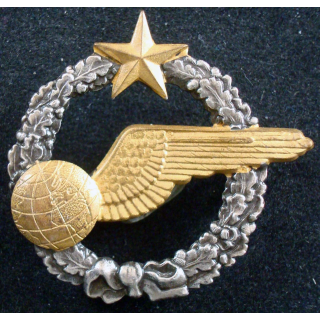 BREVET AIR : insigne métallique de brevet d'élève navigateur embouti argenté
