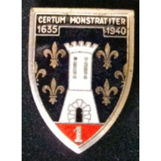 1° régiment de cuirassiers porte noire fond noir en émail