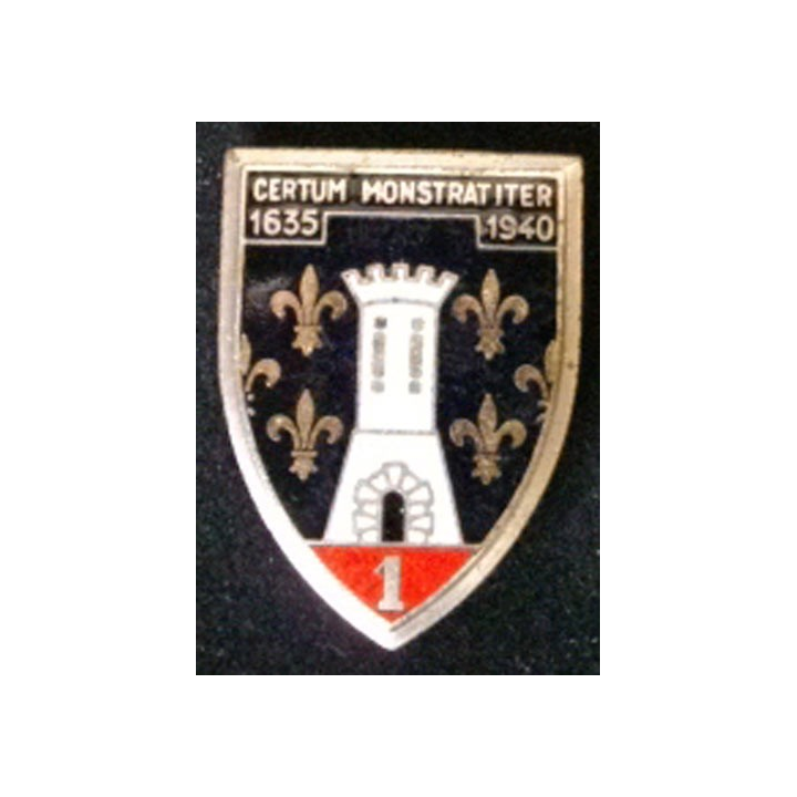 1° régiment de cuirassiers porte noire fond noir en émail