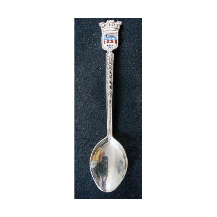 PETITE CUILLERE  : petite cuillère de collection argentée de Villefranche dee Rouergue