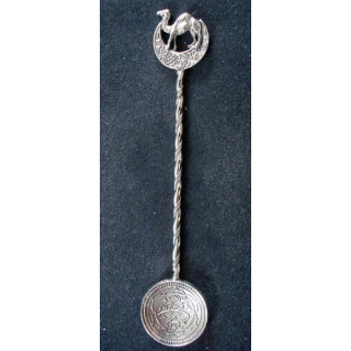 PETITE CUILLERE  : petite cuillère de collection argentée avec chameau (Maroc)