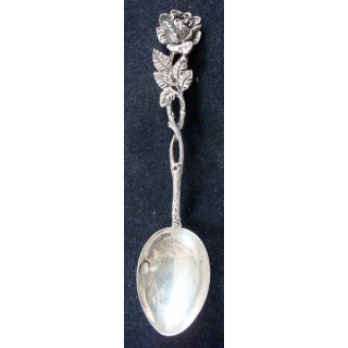 PETITE CUILLERE  : petite cuillère de collection argentée avec rose