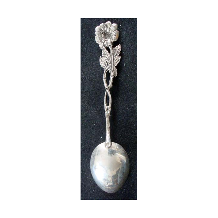 PETITE CUILLERE  : petite cuillère de collection argentée avec rose