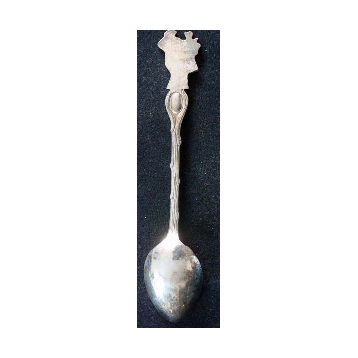 PETITE CUILLERE  : petite cuillère de collection argentée avec deux bretons