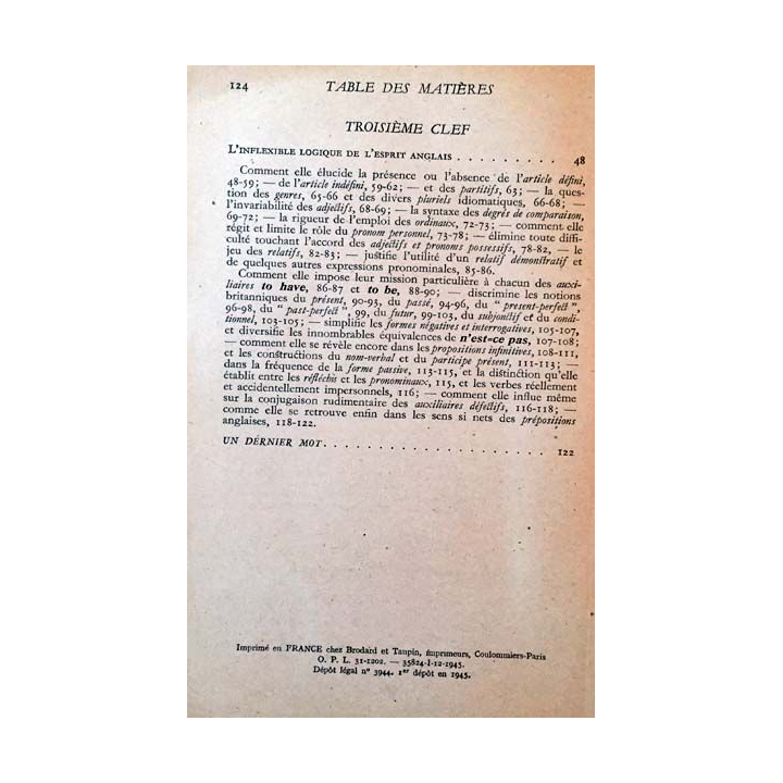 1. Les trois clefs de l'anglais du Roi de Henri Veslot aux éditions librairie Hachette 1945