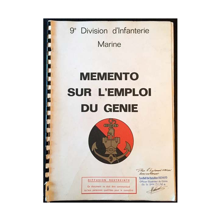 1. 9e Division d'Infanterie Marine memento sur l'emploi du génie