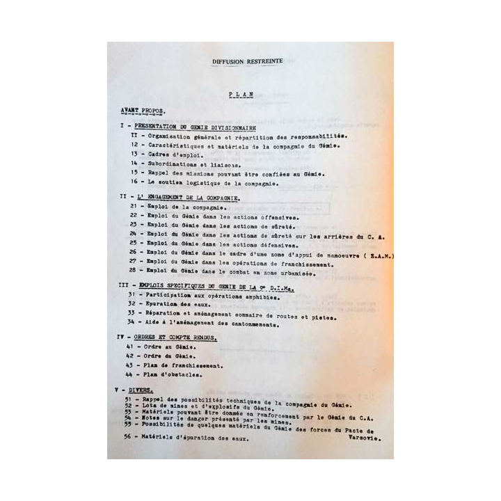 1. 9e Division d'Infanterie Marine memento sur l'emploi du génie