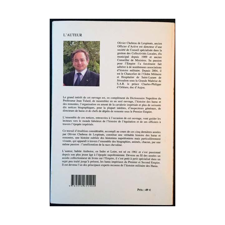 1. Histoire des Haras sous le premier empire (1806-1815) de Olivier Chebrou de Lespinats 