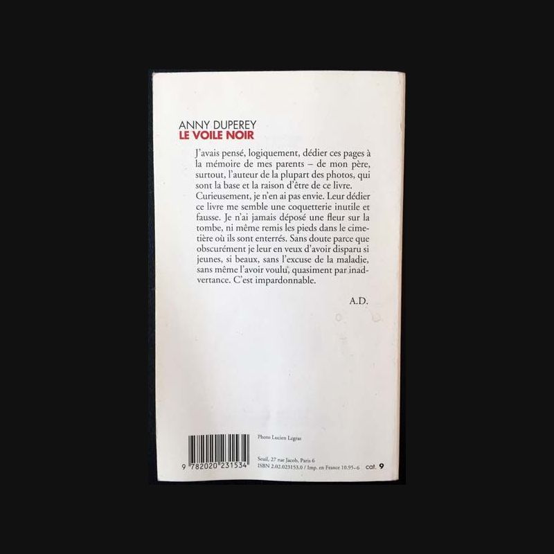 Le voile noir de Anny Duperey aux éditions du Seuil Le voile noir de Anny Duperey aux éditions du Seuil