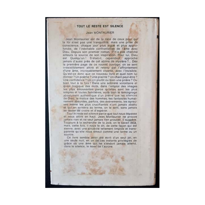 1. Tout le reste est silence de Jean Montaurier aux éditions Plon