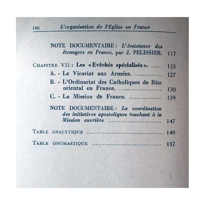 1. L'organisation de l'Église catholique en France de V.-L Chaigneau aux éditions SPES - Paris