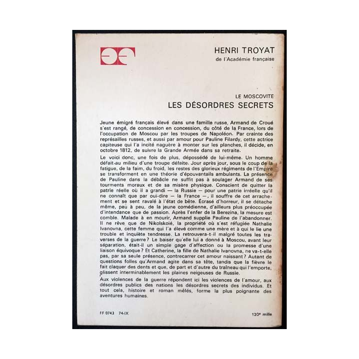 1. Le moscovite - Les désordres secret de Henri Troyat aux éditions Flammarion
