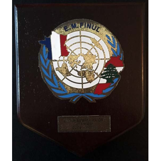 E.M. FINUL Plaque souvenir du LIBAN du Bureau de Poste aux Armées du 28° Mandat à la Finul à Naqoura