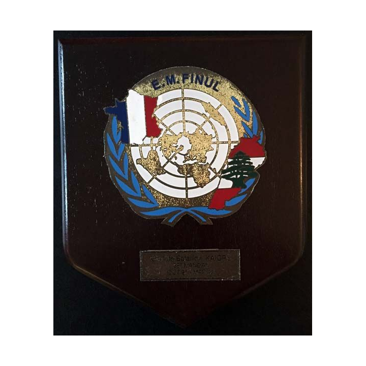E.M. FINUL Plaque souvenir du LIBAN du Bureau de Poste aux Armées du 28° Mandat à la Finul à Naqoura