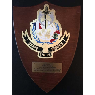 BPM 125 : Plaque souvenir du LIBAN UNBPO Naqoura du Bureau de Poste aux Armées