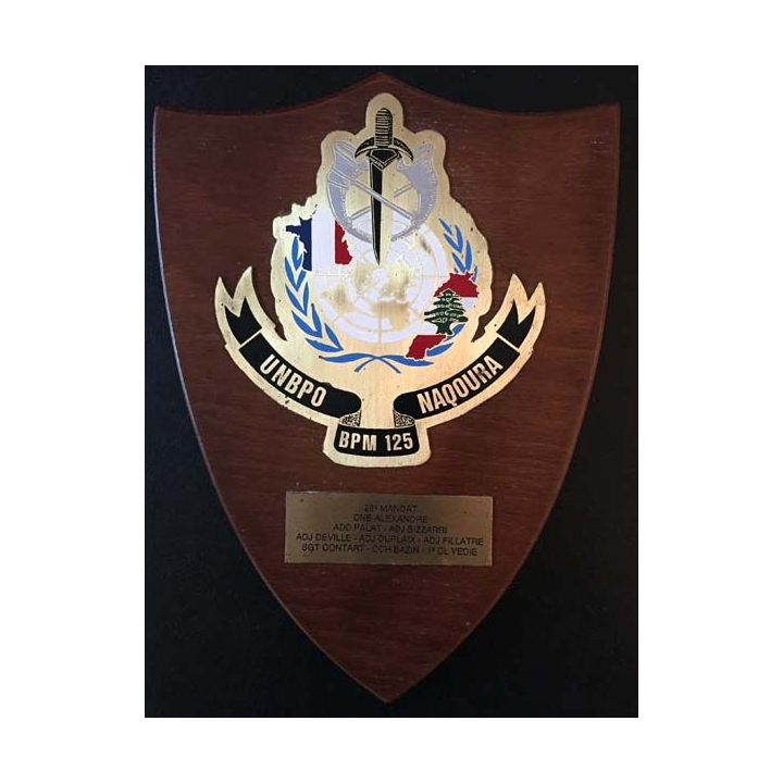 BPM 125 : Plaque souvenir du LIBAN UNBPO Naqoura du Bureau de Poste aux Armées