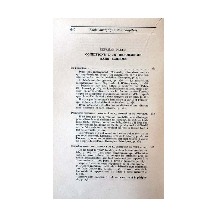 1. Vraie et fausse réforme dans l'Église de Yves M.-J. Congar aux éditions du Cerf 1950