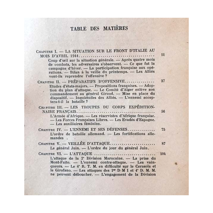 1. L'épopée française d'Italie 1944 de René Chambre aux éditions Flammarion 1952